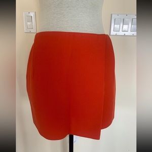 DIANE Von FURSTENBERG Womens Sexy Orange Wrap/Tween Open Front Mini Skirt Sz 2